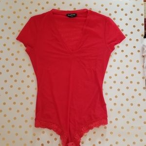 Bebe Red mesh bodysuit,size S, brand new
